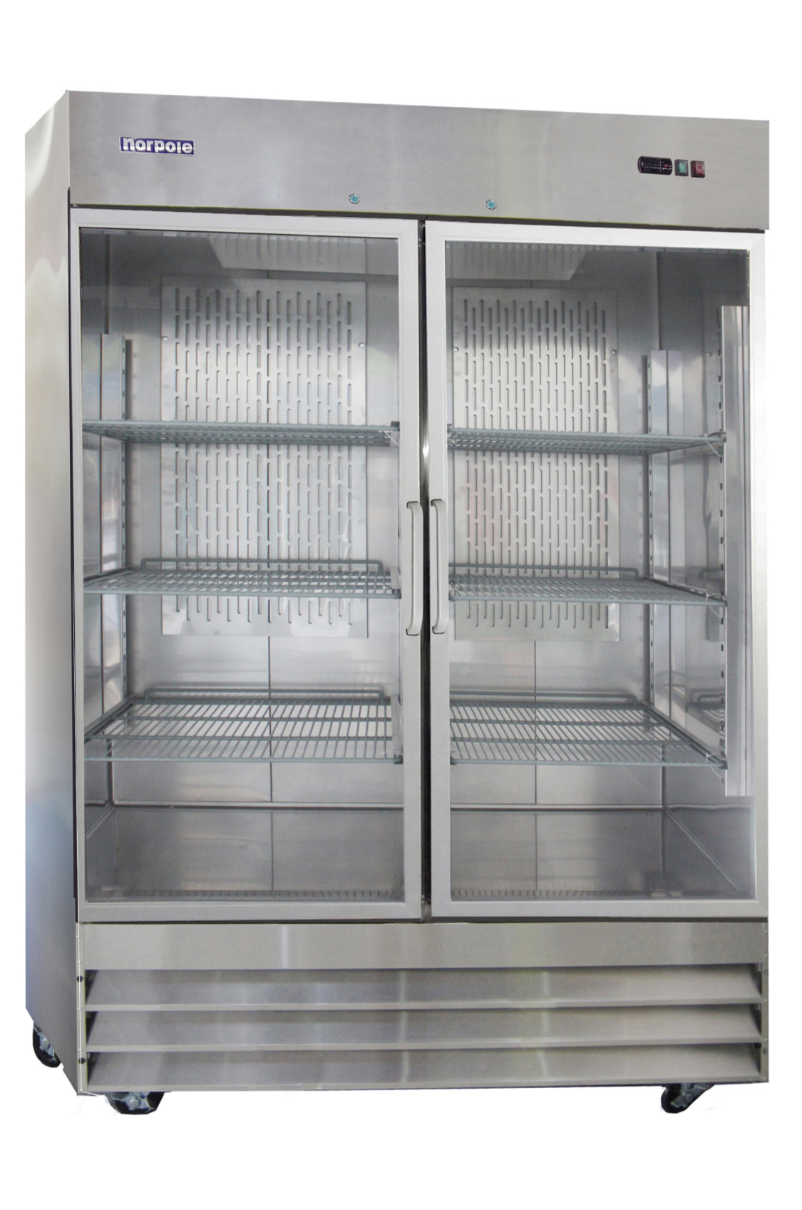 2 Glass Door Stainless Steel Reach-In Refrigerator