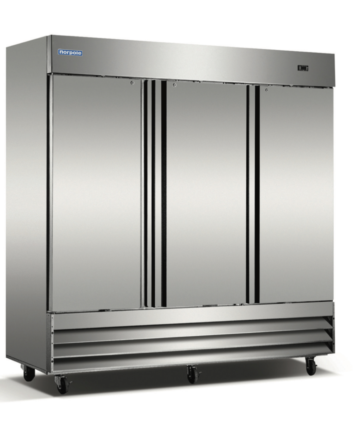 3 Solid Door Stainless Steel Reach-In Refrigerator