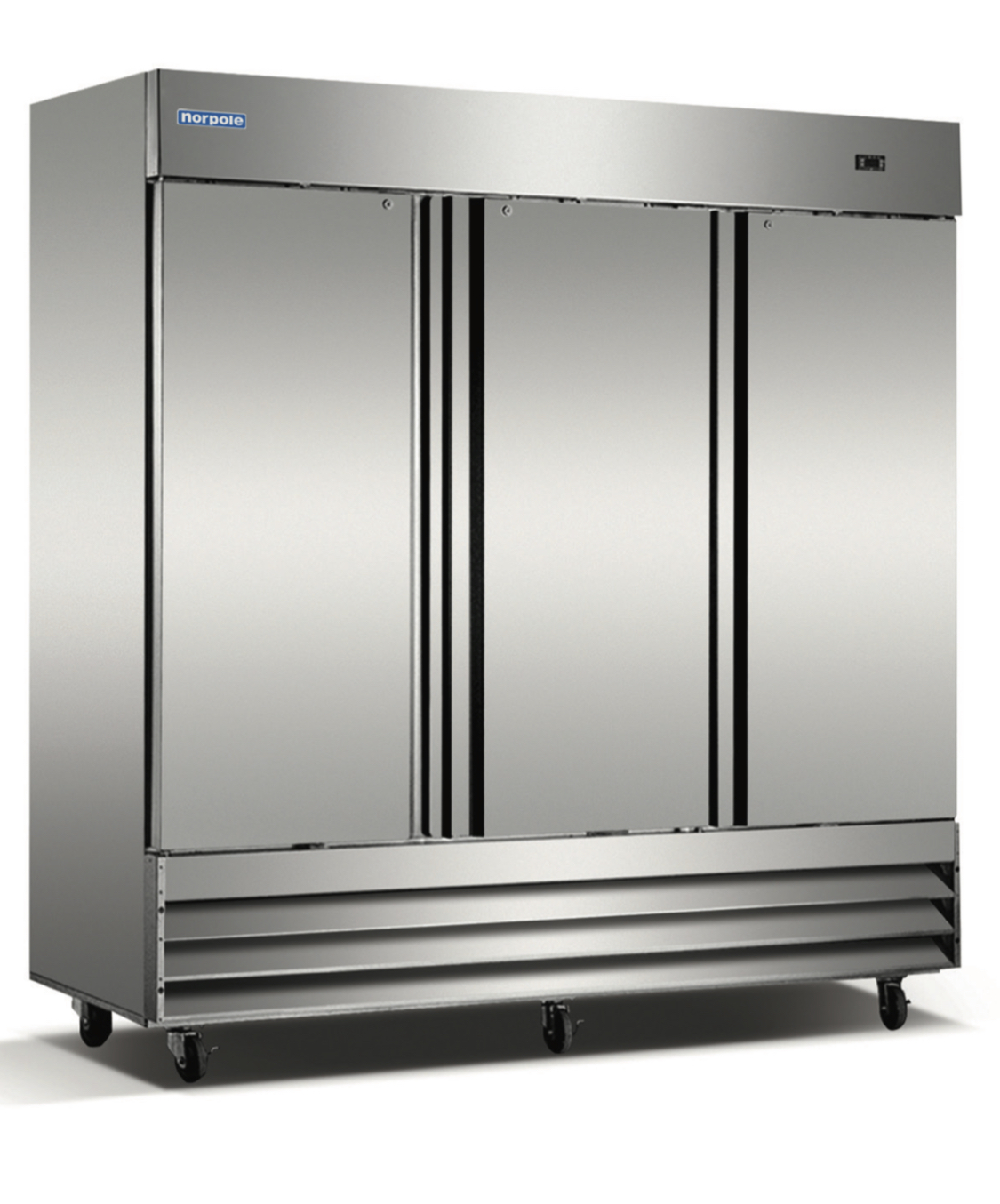3 Solid Door Stainless Steel Reach-In Freezer