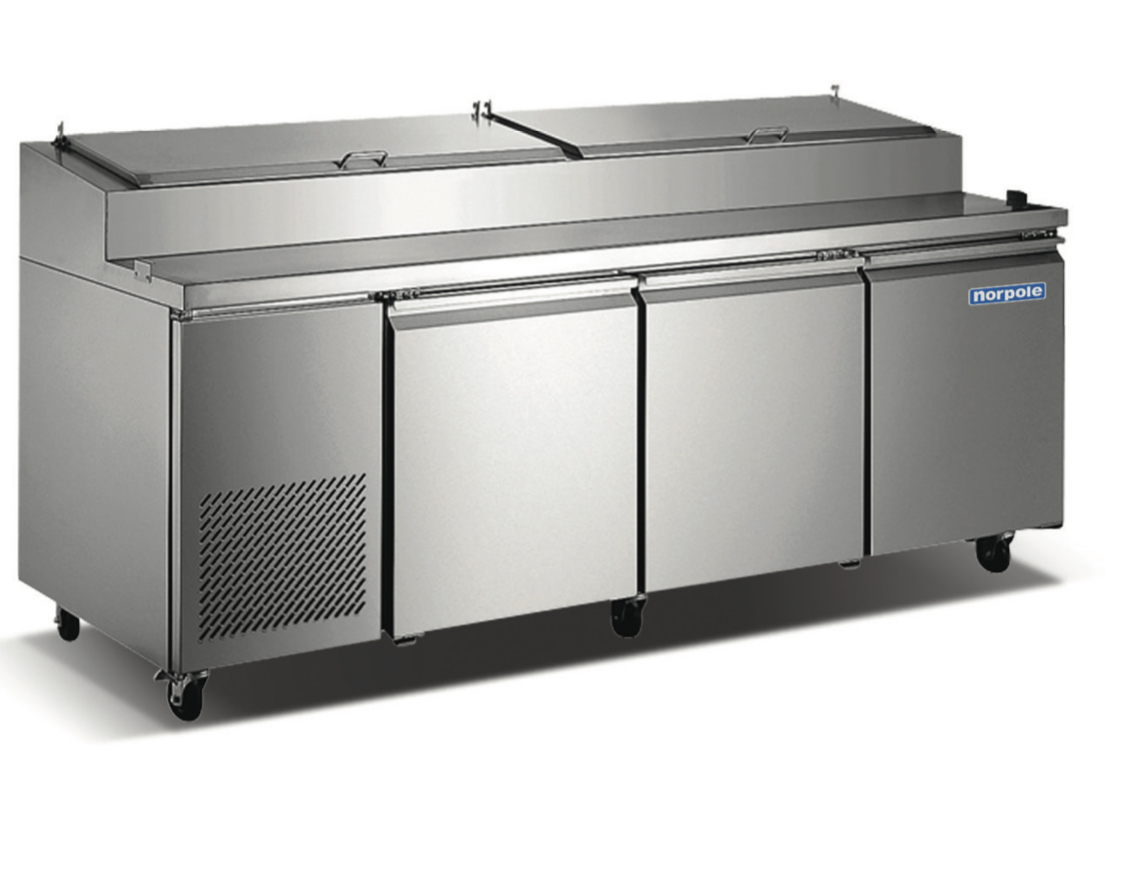 3 Door Stainless Steel Pizza Prep Table