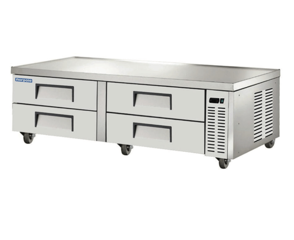 72" Stainless Steel Chef Base Refrigerator