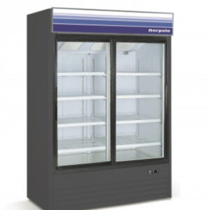 45 cu ft 2 Slide Door Merchandiser Refrigerator (Black)