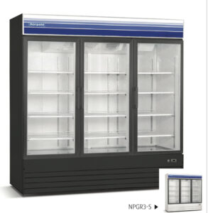 53 cu ft 3 Door Merchandiser Refrigerator (Black)